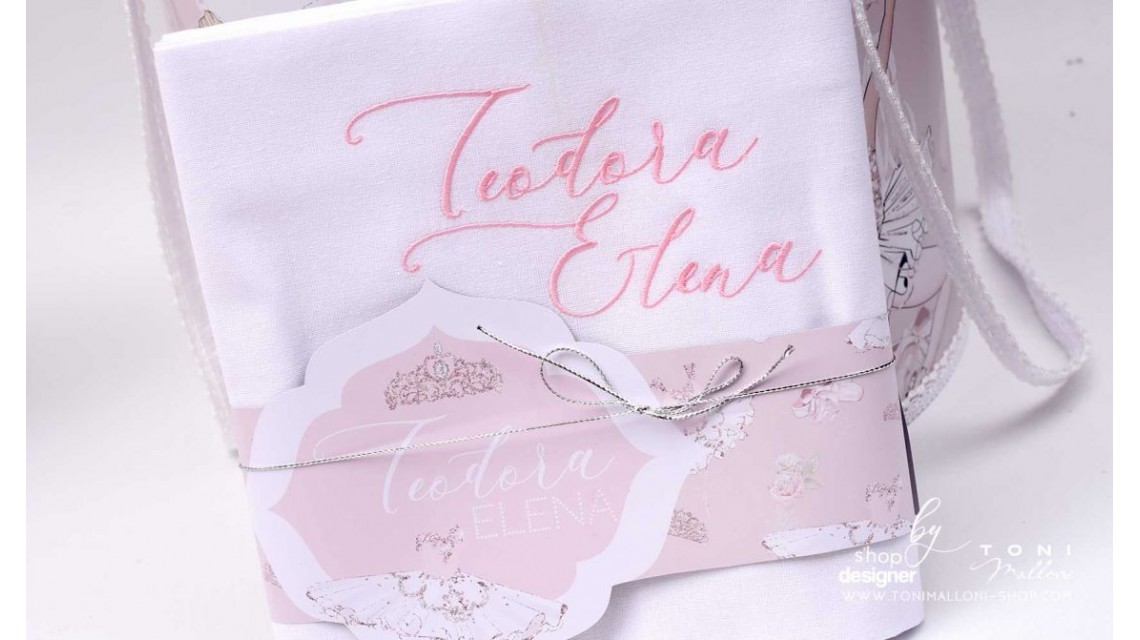 Trusou de botez cu mica balerina tutu tiara eleganta si broderie personalizata 20